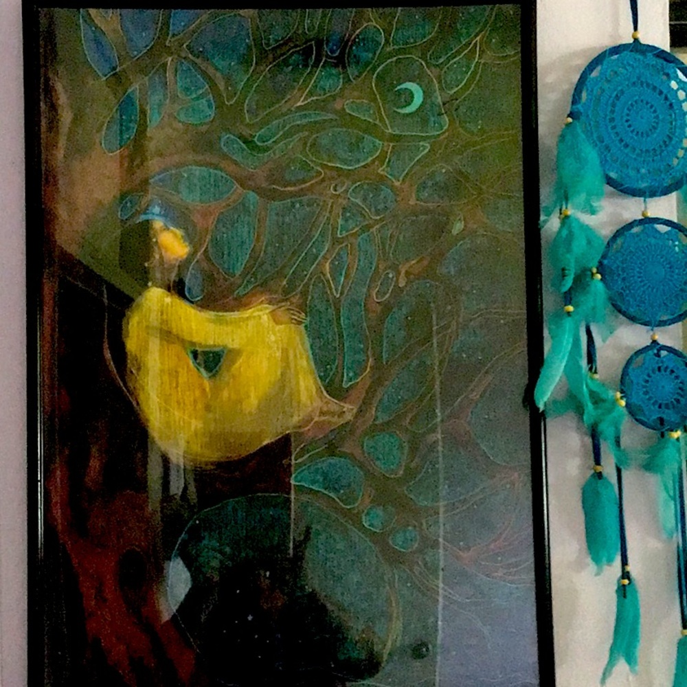 Indian woman and the moon